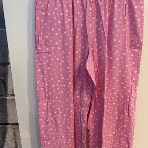 Victoria’s secret PINK white polka dot pink background pajama pants size L NWT
